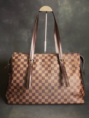 Louis Vuitton 2006 Chelsea Damier Ebene Large Zip Tote Bag - Vintage